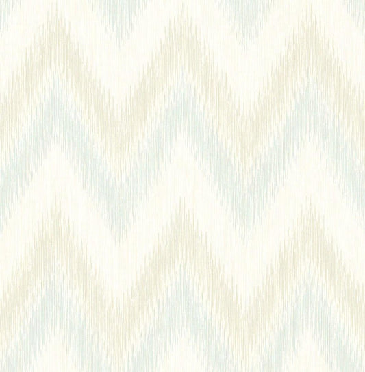 Seabrook Regent Flamestitch Stringcloth Sea Glass And Eggshell Wallpaper