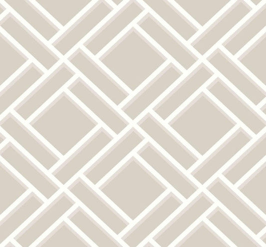 Seabrook Block Trellis Cove Gray And Fog Wallpaper