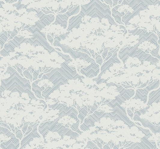 Seabrook Nara Stringcloth Blue Mist Wallpaper