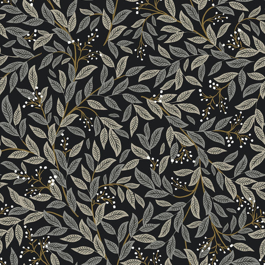 Rifle Paper Co. Willowberry Peel And Stick Black Wallpaper