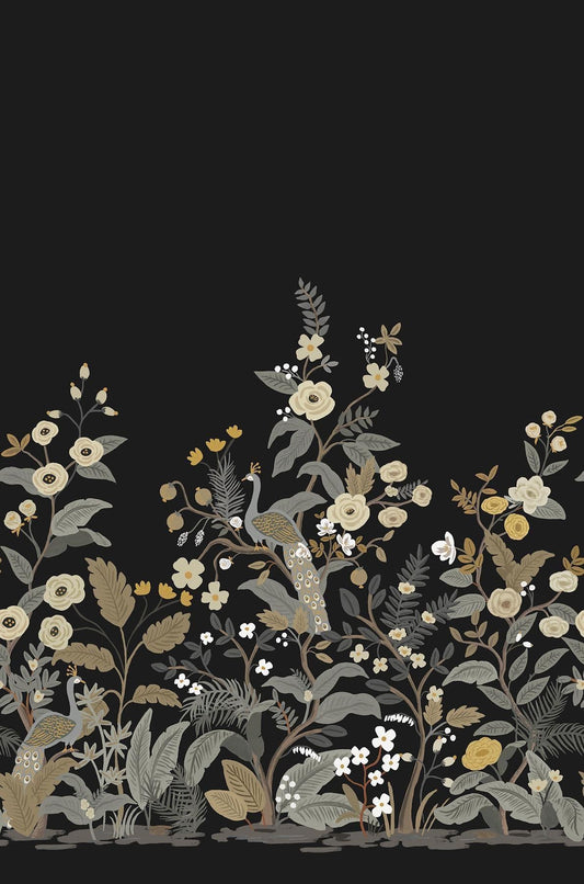 Rifle Paper Co. Peacock Wall Black Mural