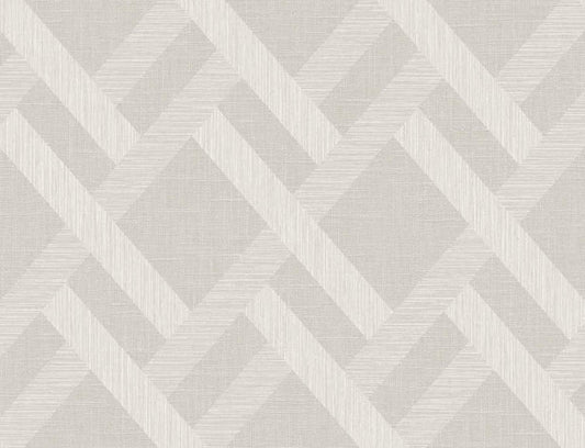 Seabrook Linen Trellis Morning Fog Wallpaper