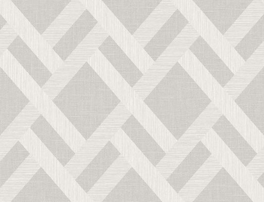 Seabrook Linen Trellis Pavestone Wallpaper