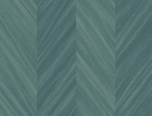 Seabrook Chevron Wood Wintergreen Wallpaper