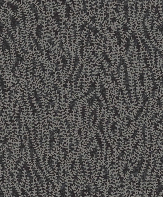 Seabrook Seaweed Beaded Branches Silver Glass Wallpaper