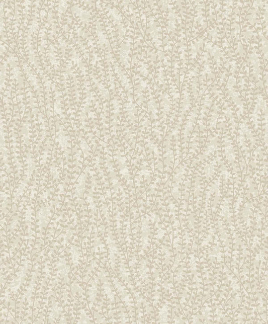 Seabrook Seaweed Beaded Branches Organic Silk Wallpaper