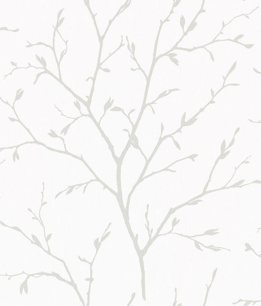 Seabrook Branching Out Winter Grey Wallpaper