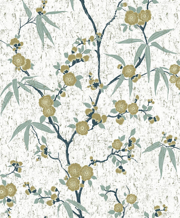 seabrook blossom cork gold chip wallpaper
