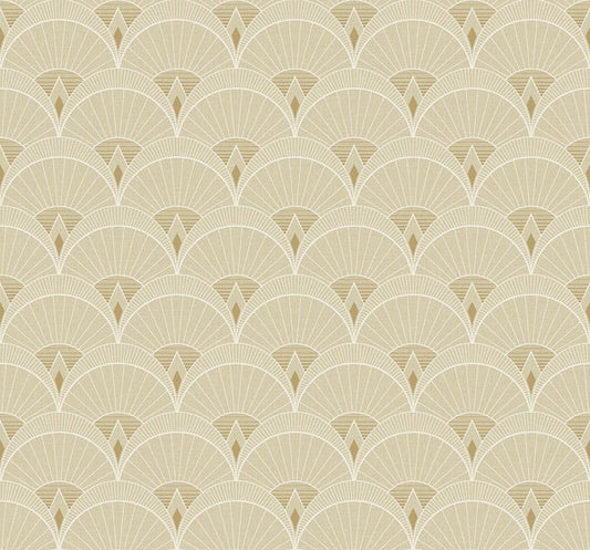 Seabrook Chrysler Arches Soft Beige Wallpaper