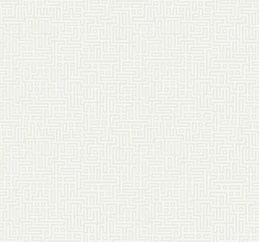 Seabrook Rockefellar Maze Metallic Pearl Wallpaper