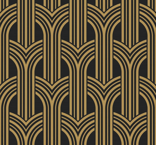 Seabrook Broadway Arches Antique Gold Wallpaper
