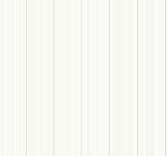 Seabrook Rockefeller Stripe Dove White Wallpaper