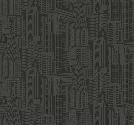 Seabrook Manhattan Skyline Midnight Wallpaper