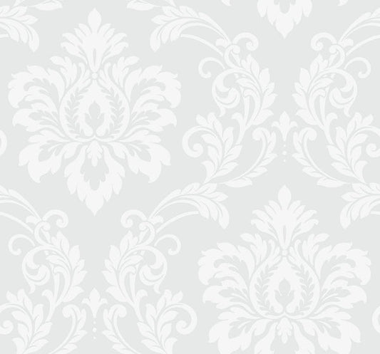Seabrook Deco Damask Frosty Wallpaper