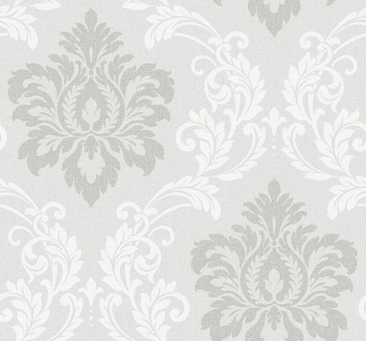 Seabrook Deco Damask Cool Mist Wallpaper