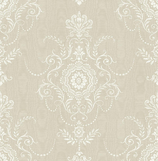 Seabrook Colette Cameo Fog Wallpaper
