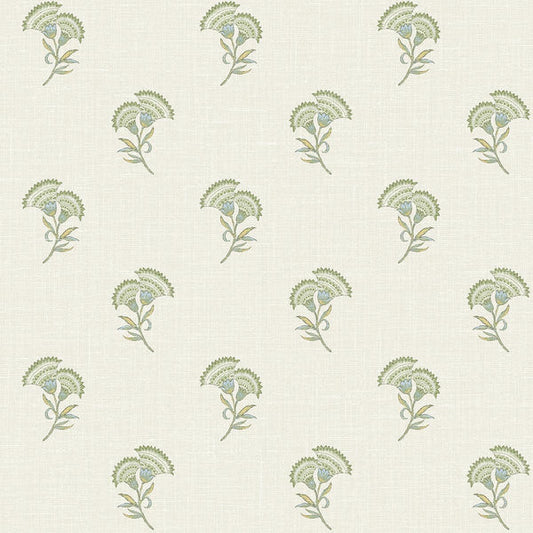 Seabrook Lotus Branch Floral Washed Green & Herb Wallpaper