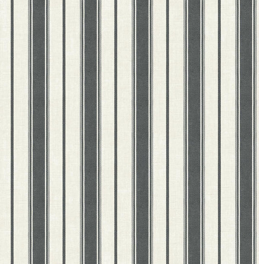 Seabrook Eliott Linen Stripe Poppy Seed Wallpaper