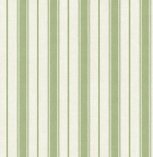 Seabrook Eliott Linen Stripe Pomme Wallpaper