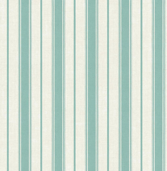 Seabrook Eliott Linen Stripe Minty Meadow Wallpaper