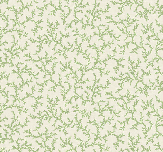 Seabrook Corail Herb Wallpaper
