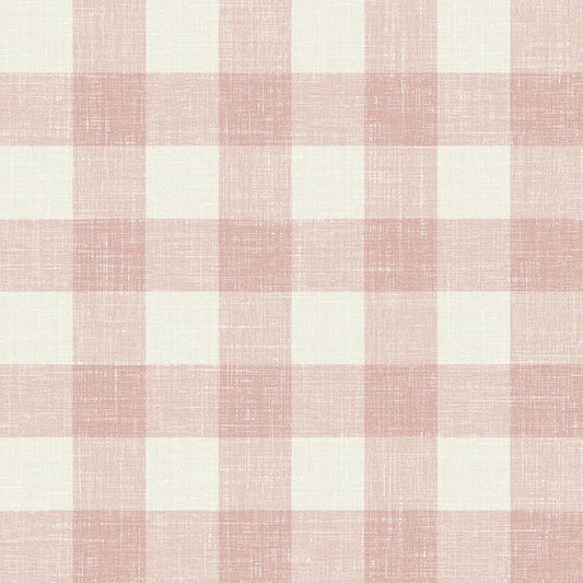 Seabrook Bebe Gingham Rustic Rouge Wallpaper