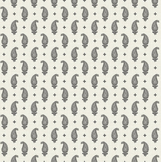 Seabrook Maia Paisley Poppy Seed Wallpaper