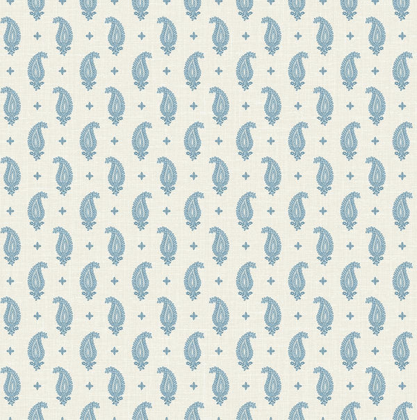 seabrook maia paisley bleu bisque wallpaper