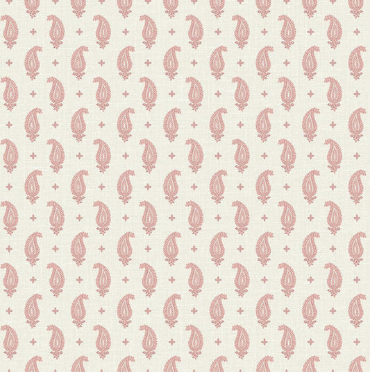 Seabrook Maia Paisley Rustic Rouge Wallpaper