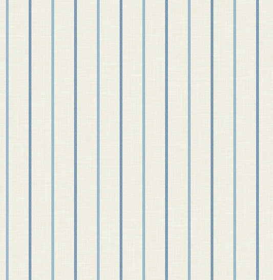 Seabrook Andree Stripe French Blue & Denim Wash Wallpaper