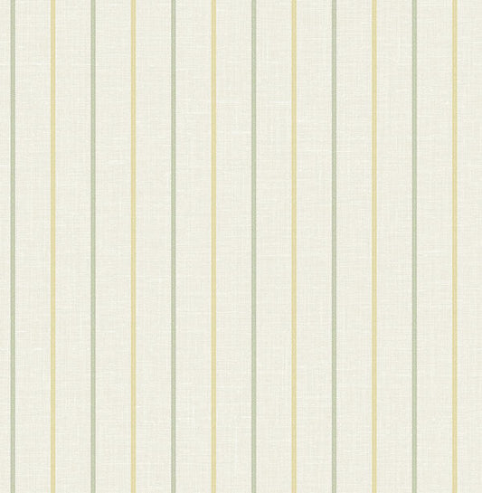 Seabrook Andree Stripe Dandelion & Pomme Wallpaper