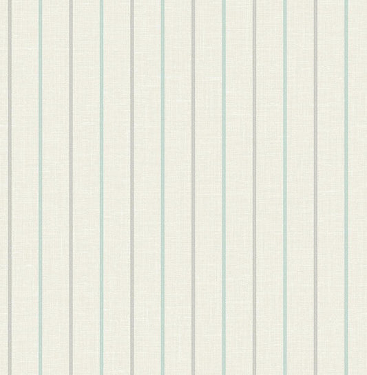Seabrook Andree Stripe Summer Sky & French Blue Wallpaper