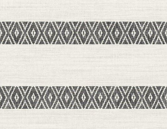 Seabrook Alani Geo Stripe Charcoal Wallpaper