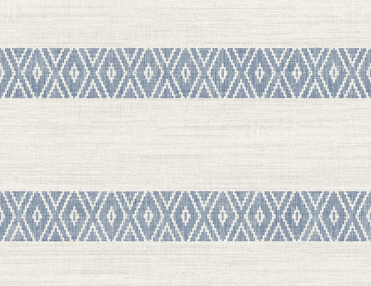 Seabrook Alani Geo Stripe Blue Bell Wallpaper