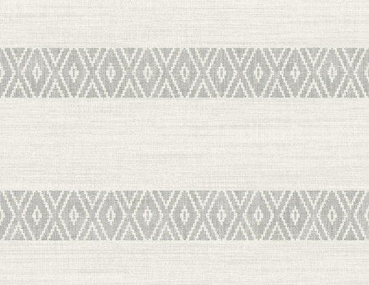 Seabrook Alani Geo Stripe Fog Wallpaper