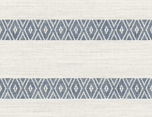 Seabrook Alani Geo Stripe Nautical Blue Wallpaper