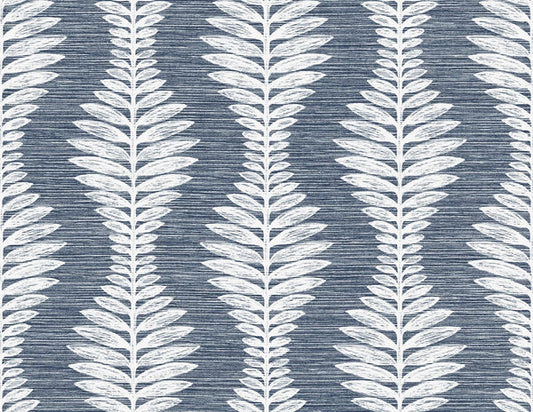 Seabrook Carina Leaf Ogee Midnight Sky Wallpaper