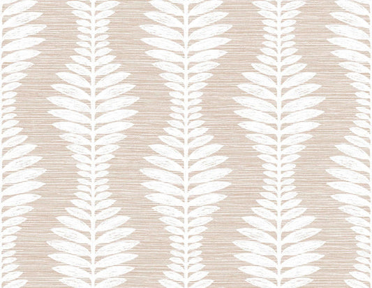 Seabrook Carina Leaf Ogee Blush Wallpaper