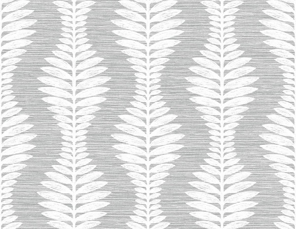 seabrook carina leaf ogee morning fog wallpaper