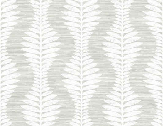 Seabrook Carina Leaf Ogee Sea Salt Wallpaper