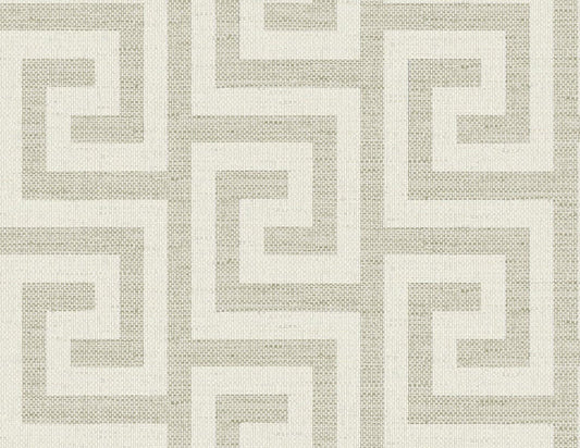 Seabrook Luna Retreat Greek Key Pavestone Wallpaper