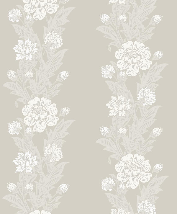 seabrook blooming stripe metallic pearl wallpaper