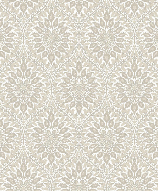 Seabrook Luna Ogee Natural Cream Wallpaper