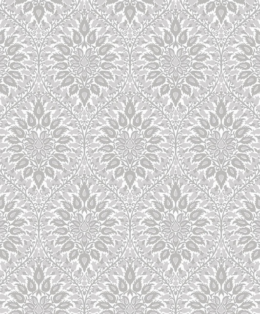 Seabrook Luna Ogee Daydream Grey Wallpaper