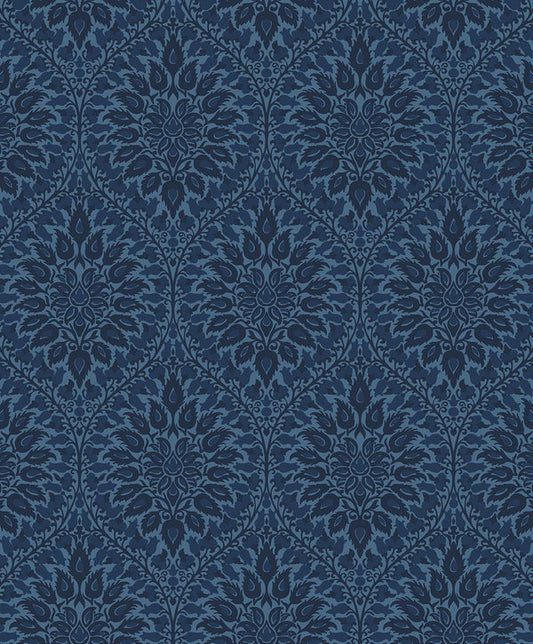 Seabrook Luna Ogee Denim Wallpaper