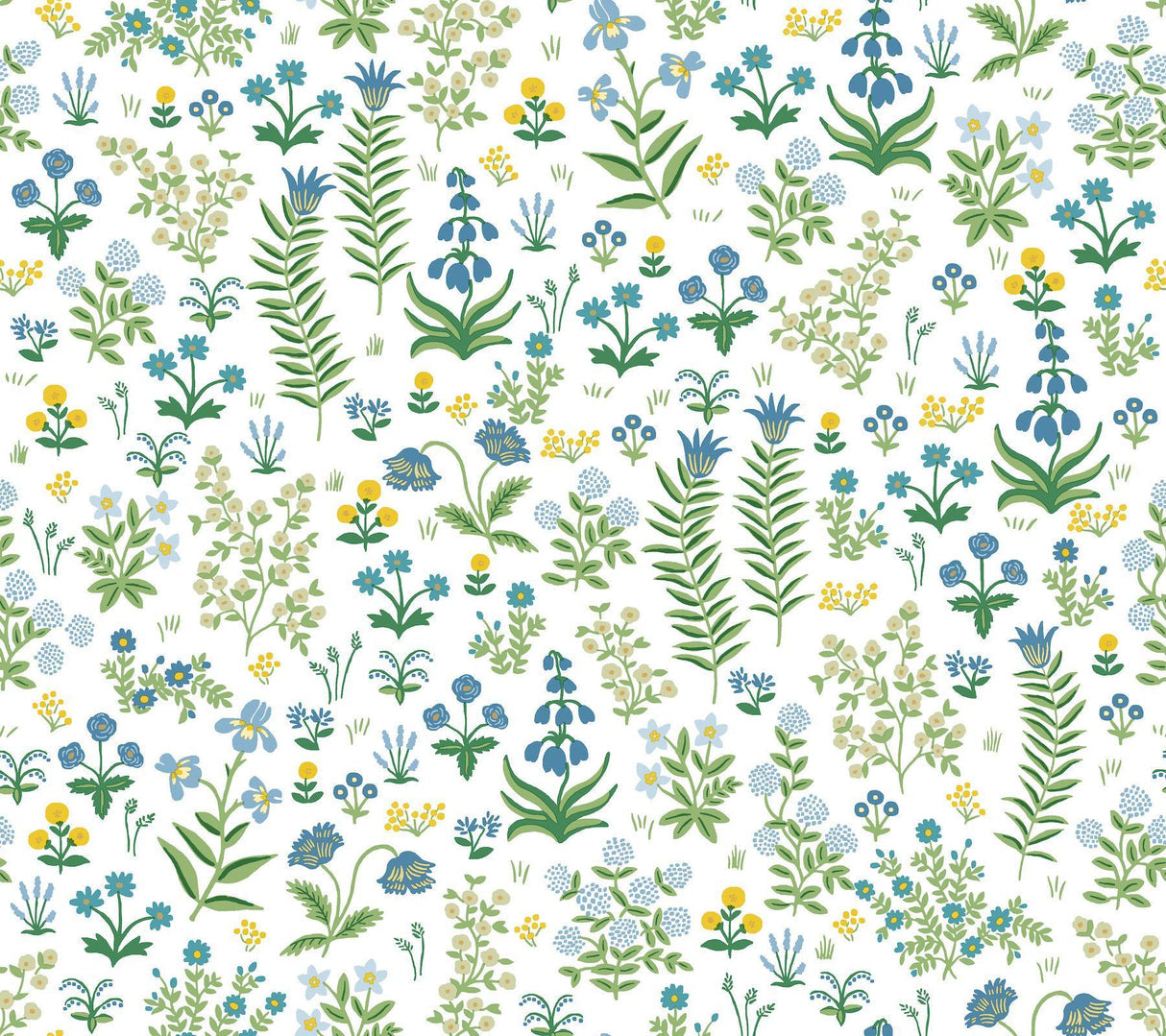 rifle paper co. menagerie garden peel and stick blue wallpaper