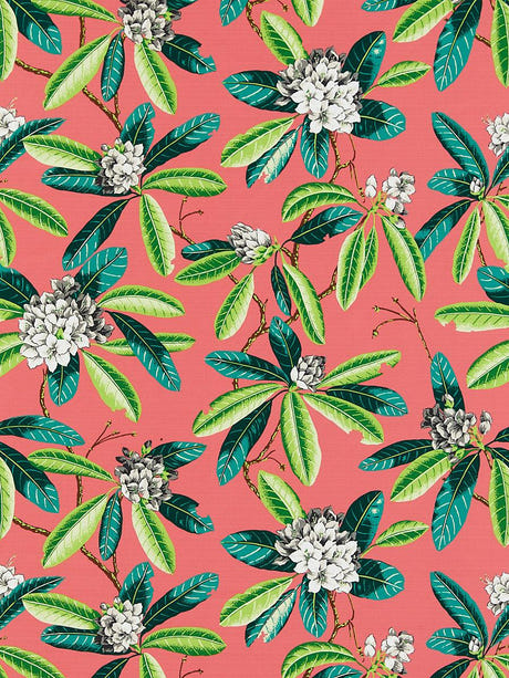 scalamandre rhododendron | outdoor flamingo fabric - scala 16454m-005