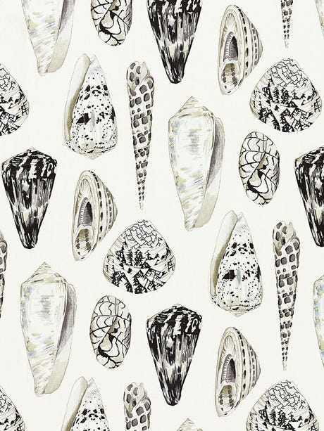 scalamandre coquina linen print graphite fabric - scala 16397-006