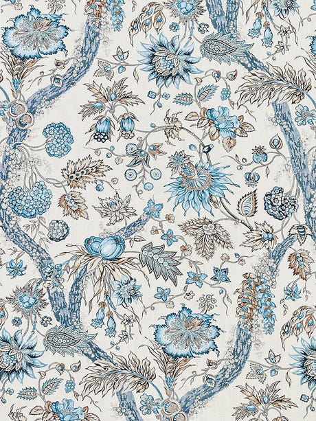 scalamandre fleurs tropicales water's edge fabric - scala 16647-001