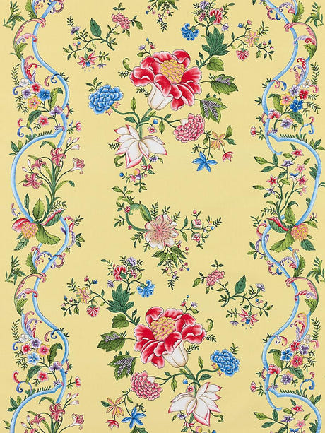 scalamandre camellia trellis butter blue fabric - scala 16648-002